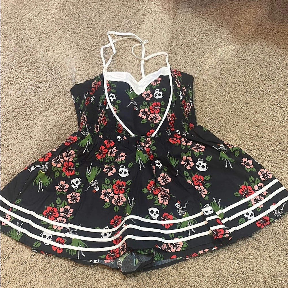 Floral Skull Print Dress